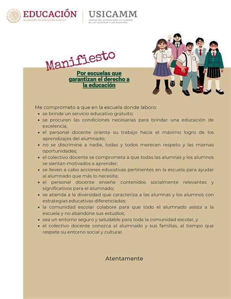 Carta Manifiesto Directivos Me Comprometo A Que En La Escuela Donde