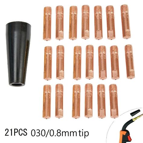 21pcsgasless Flux Nozzle Tip Fit Titanium Easy Flux 125 Amp Welder 56355 56359