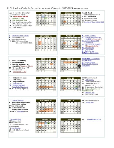 Academic Calendar