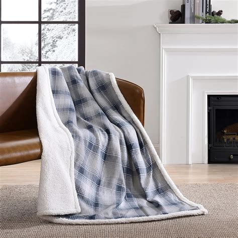 Eddie Bauer Brushed Throw Blanket Reversible Sherpa