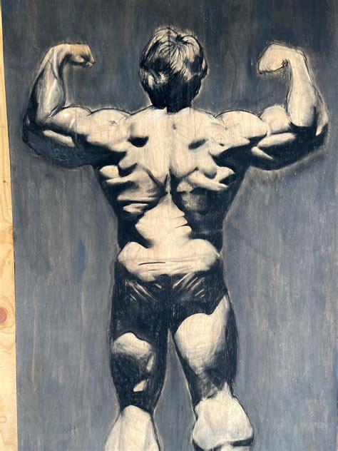 Massive Black And White Painting Of Arnold Schwarzenegger S Back