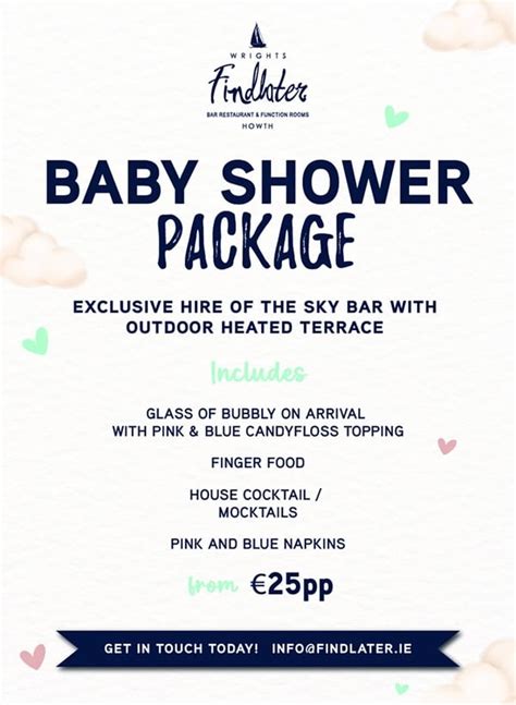 Baby Showers Wrights Findlater Howth Bar Restaurant And Function Rooms