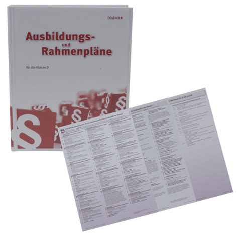 Set Ausbildungs Rahmenpl Ne Klasse D Mobil Verlag Individuell