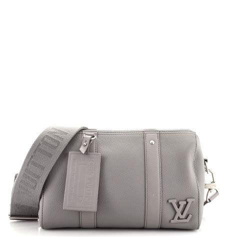 Louis Vuitton City Keepall Bag Limited Edition Aerogram Leather Gray