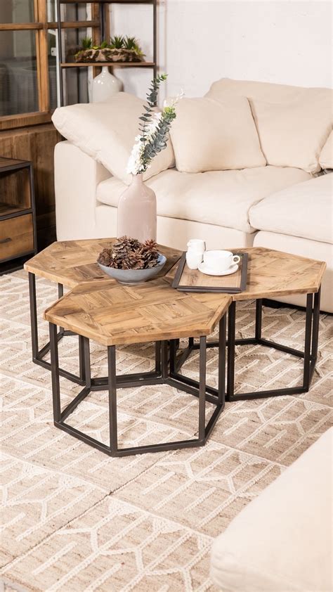 Hexagon Coffee Table Wood Mcm Lane Alta Vista Hexagon Coffee Table