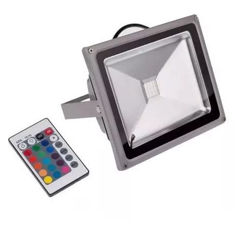 Reflector Led Gen Rica Holofote W Con Luz Rgb Y Carcasa Plata V