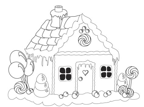 Candy House Coloring Page at GetColorings.com | Free printable colorings pages to print and color