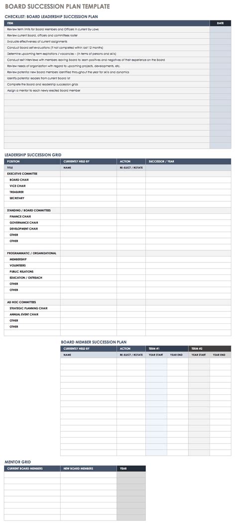 Free Succession Planning Templates Smartsheet