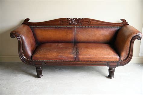 Antique Brown Leather Sofa – Kernow Furniture