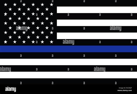 American police flag. Thin blue line flag law enforcement symbol ...