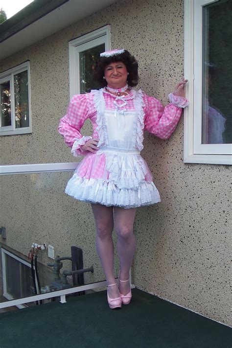 8128 Posing In My Annikka Gingham Sissy Maid Uniform Maid Teri