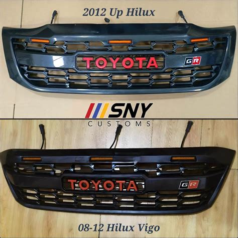 Revo Vigo Hilux Toyota Gr Grille With Amber Led Drl Honeycomb Trd Sny