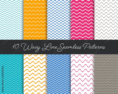 Vector wavy line seamless patterns Stock Vector | Adobe Stock