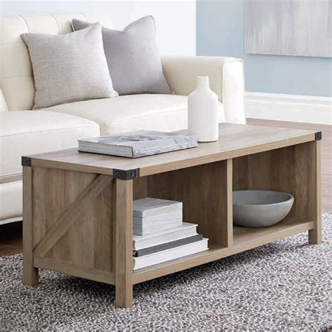 Global Pronex Farmhouse 2 Tier Coffee Table With Shelf Sofa Center Table Wood Coffee Table