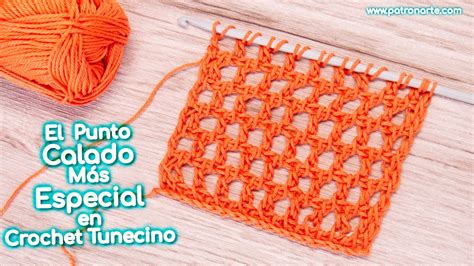 Cómo Tejer el Punto Tunecino Calado Malla de Crochet Tunecino Un