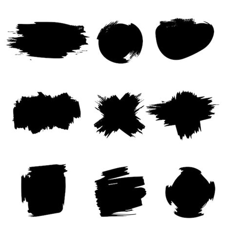 Premium Vector Black Ink Brush Stroke Collection