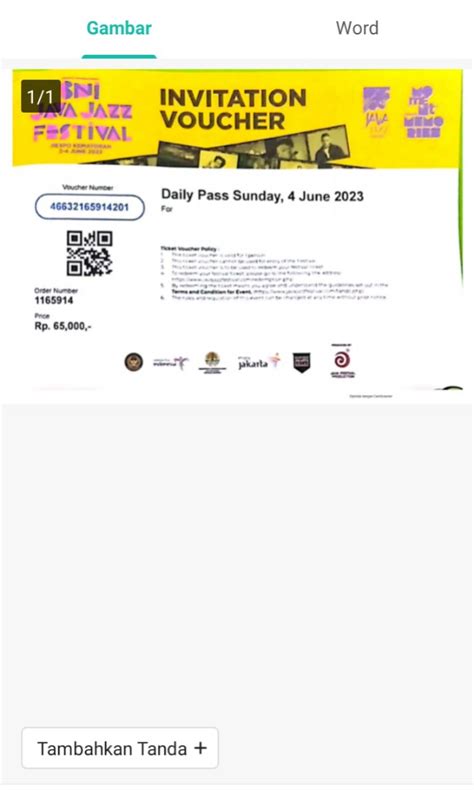 Tiket BNI Java Jazz Daily Pass Sunday On Carousell