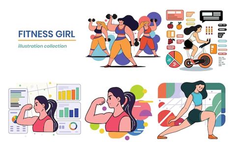 Premium Vector Hand Drawn Fitness Girl In The Gym In Flat Style