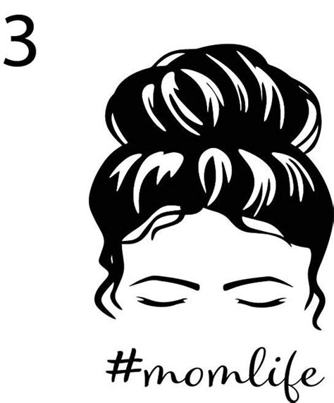 Messy Bun Mom Life Decal Momlife Vinyl Decal For Mom Etsy