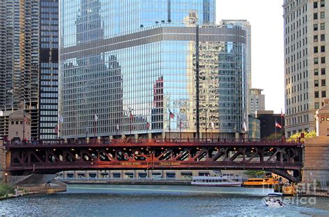 Michigan Avenue Dusable Bridge Chicago River 9597 Photograph By Jack