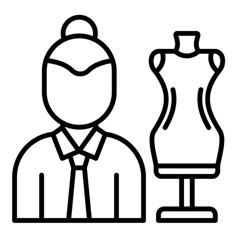 Fashion Designer Female Line Icon 14728790 Vector Art At Vecteezy