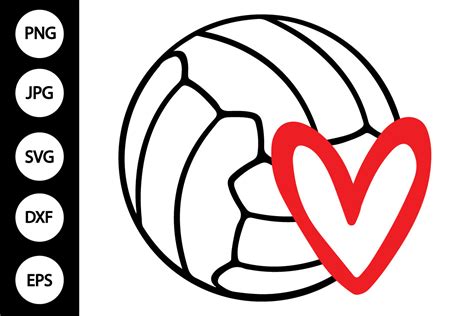 Volleyball With Heart Svg Graphic By Mydigitalart13 · Creative Fabrica