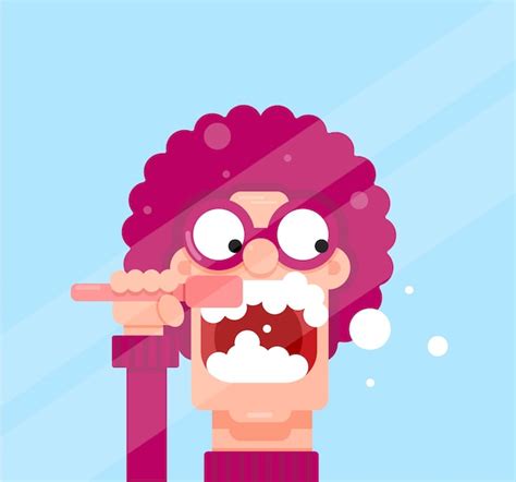 Premium Vector Vector Man Brushing His Teeth Illustration