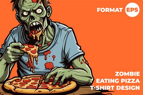 Zombie Eating Pizza T Shirt Design On Behance