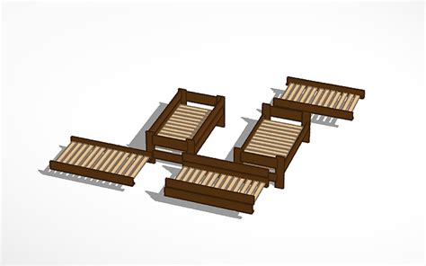 3d Design Bunk Bed Top Bunk Guard And No Guard Rails Tinkercad