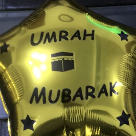 Umrah Mubarak Piece Foil Latex Balloons Gold Mads Party