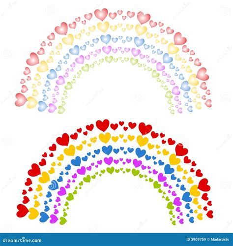 Hearts As Colorful Rainbows Clip Art Stock Illustration Illustration