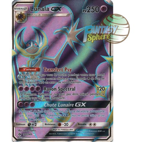 Lunala GX Full Art Ultra Rare 141 149 Soleil et Lune 1 à Fantasy