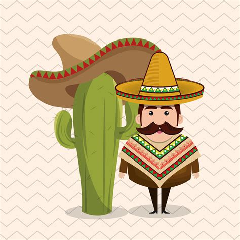 Mexican Character With Sombrero 660486 Vector Art At Vecteezy