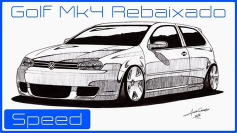 Desenhando Golf Mk Rebaixado Youtube