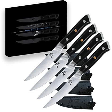 Zelite Infinity Steak Knife Set Black Steak Knives Set Of Steak