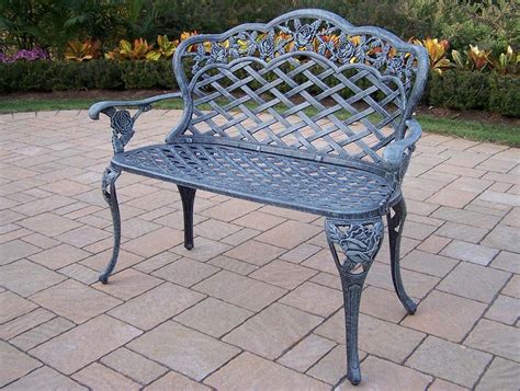 Oakland Living Tea Rose Cast Aluminum Outdoor Garden Love Seat Bench 3006 Vg