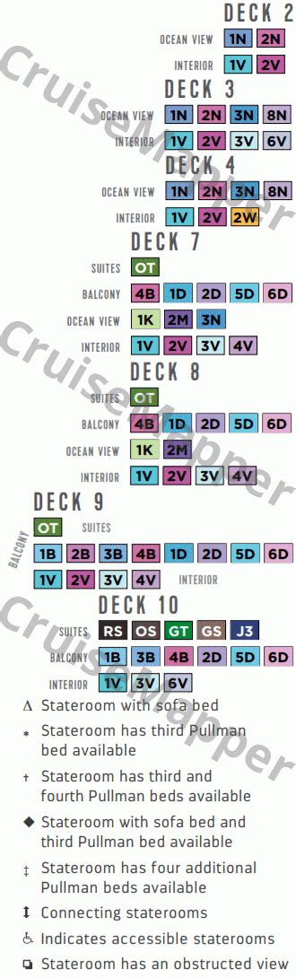 Radiance Of The Seas deck 8 plan | CruiseMapper