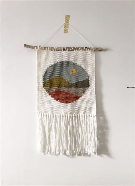 Moon Hills Crochet Pattern Crochet Wall Hanging Crochet Home Etsy