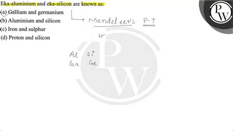 Eka Aluminium And Eka Silicon Are Known As A Gallium And Germanium