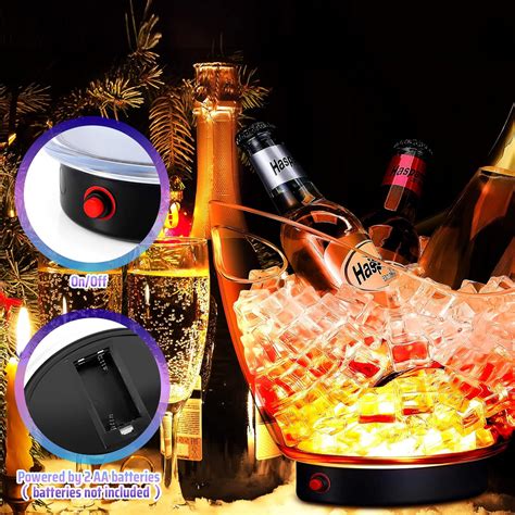 Umigy Pieces Led Ice Buckets L Clear Plastic Beer Buckets Led Light