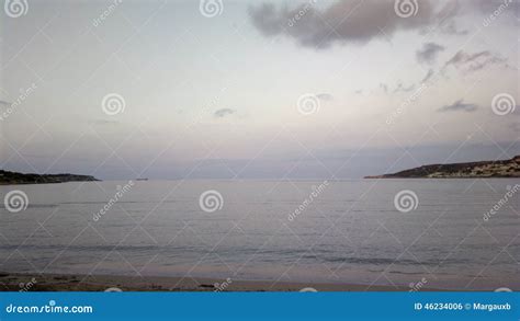 Ghadira Bay Beach stock photo. Image of limestone, beach - 46234006