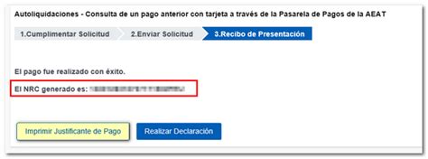 Agencia Tributaria Consulta De Un Pago Anterior Con Tarjeta