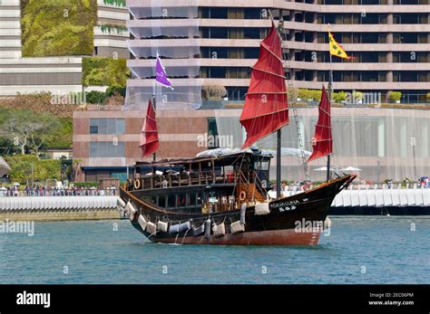 Aqua Luna A Chinese Junk Pictured In Hong Kong S Victoria