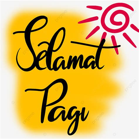 Pagi Clipart Vector Creative Selamat Pagi Text With Simple Sun