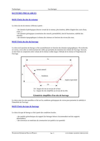 Cours Barrages Procedes Generaux De Construction PDF