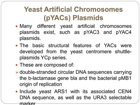 Yeast Artificial Chromosomes Yacs Ppt Free Download