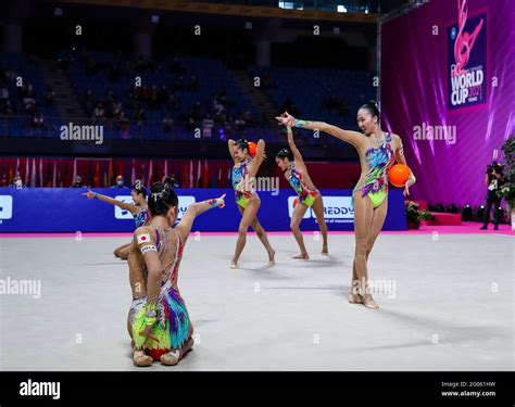 Japan Group Team During The Rhythmic Gymnastics FIG World Cup 2021