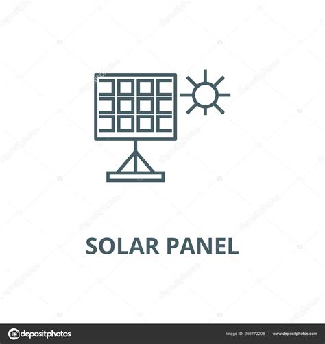 Solarmodul Vektor Liniensymbol Lineares Konzept Umrisszeichen Symbol