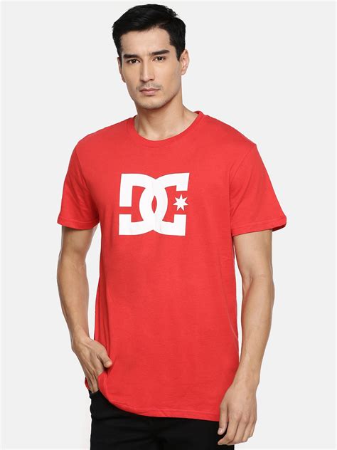 Buy Dc Men Red Printed Round Neck Pure Cotton T Shirt Tshirts For Men