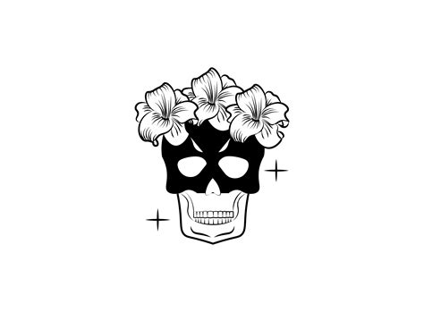 Flower Skull Skeleton Vector Graphic by Iconfly · Creative Fabrica